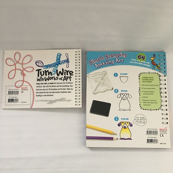 Klutz Lot of 2 Doodlewire and Stamp Art Books Ages 8+ NWT - Picture 2 of 10